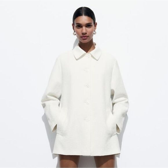 ZARA TEXTURED COAT Runs big - Picture 1 of 8